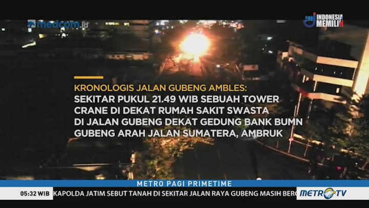 Kronologis Jalan Raya Gubeng Ambles di Surabaya