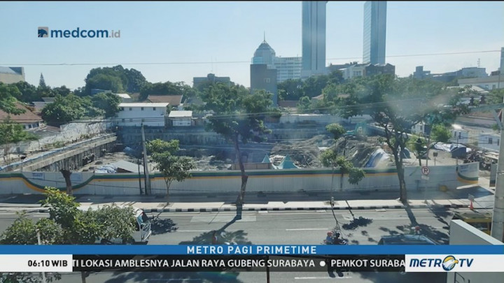 Foto Jalan Raya Gubeng di Surabaya Sebelum Ambles