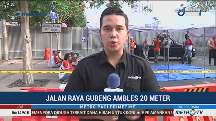 Kondisi Terkini di Jalan Gubeng Surabaya yang Ambles