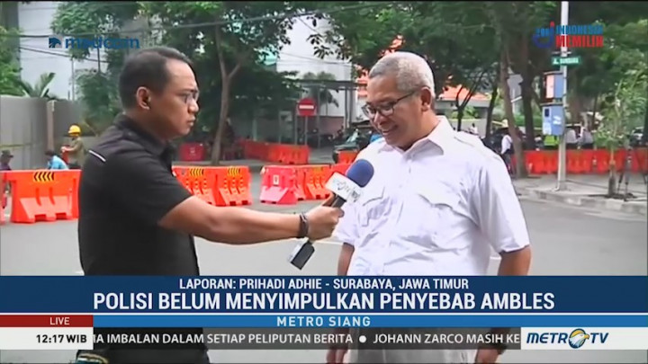 Polisi Masih Selidiki Penyebab Amblesnya Jalan Raya Gubeng