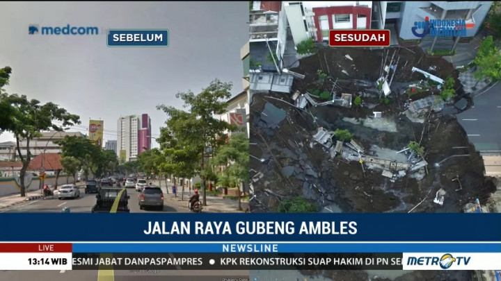Kata Ahli Geotenik soal Penyebab Amblesnya Jalan Raya Gubeng
