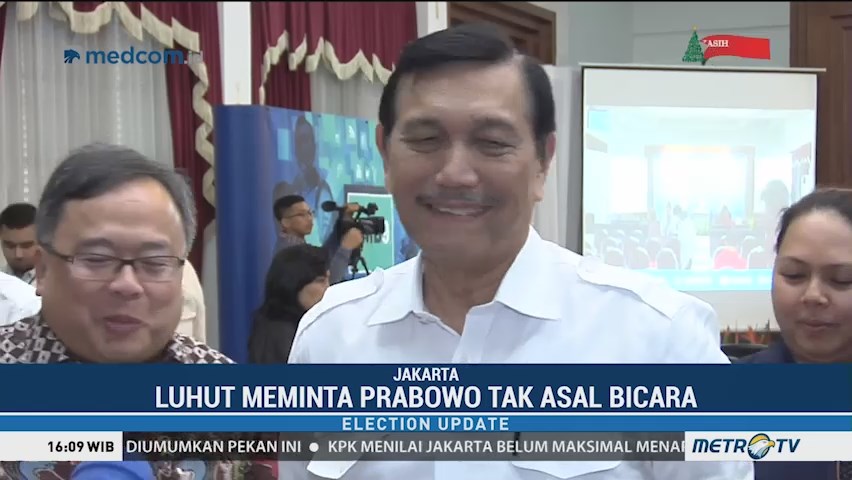 Luhut Minta Prabowo tak Asal Bicara Soal Indonesia Punah