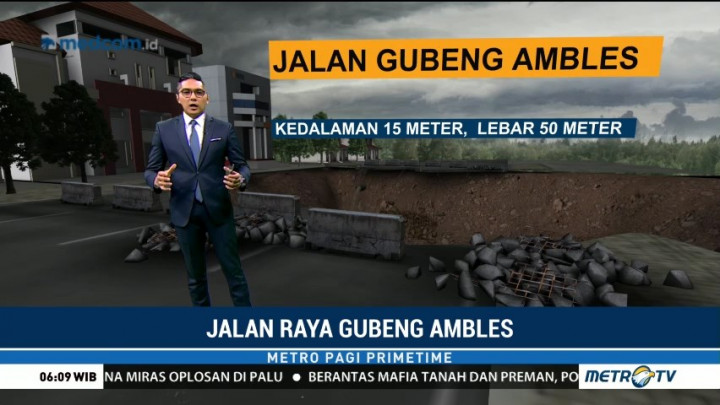 Kronologi dan Data Amblesnya Jalan Raya Gubeng