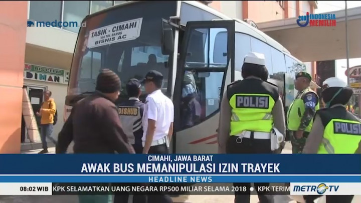 Petugas Gabungan Gelar Razia Angkutan Mudik di Cimahi