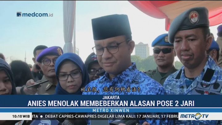 Dilaporkan ke Bawaslu, Anies Enggan Komentar Alasan Pose Dua Jari