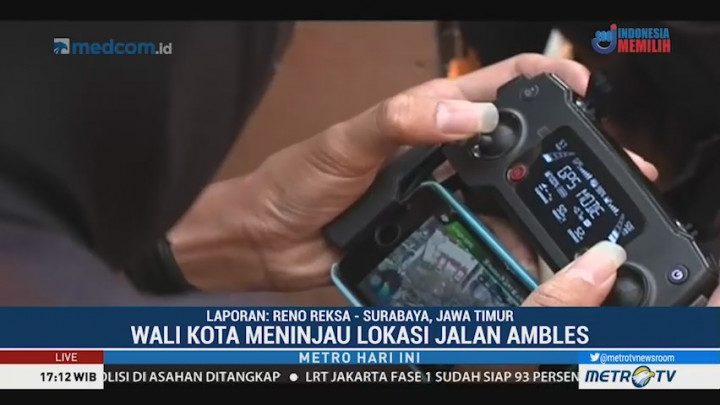 Risma Tinjau Lokasi Jalan Gubeng yang Ambles