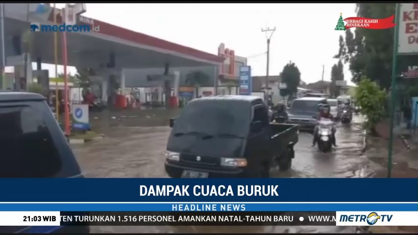 Diguyur Hujan Deras, Jalur Kuningan-Ciamis Terendam Banjir