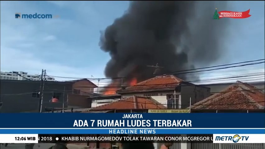 Kebakaran Landa Permukiman Padat Penduduk di Sawah Besar
