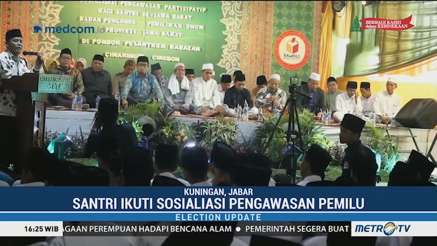Ratusan Santri di Cirebon Ikut Sosialisasi Pemilu Damai