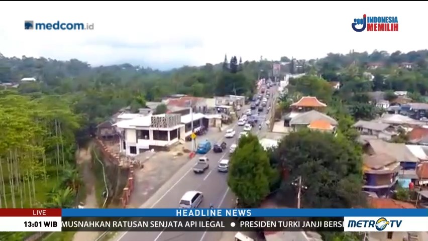 Jalur Puncak Satu Arah, Lalin di Simpang Gadog Terpantau Lancar