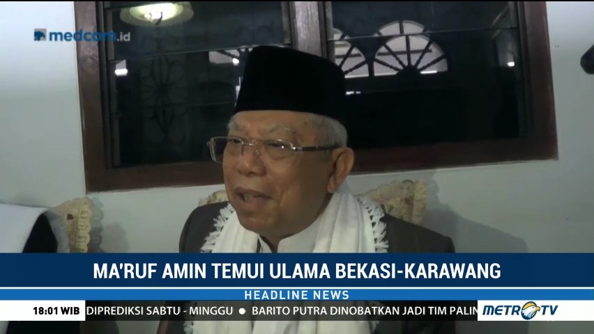 Ma'ruf Amin Temui Ulama Bekasi dan Karawang