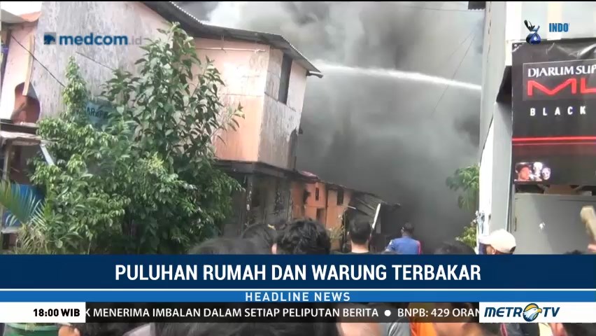 Korsleting Listrik, Kawasan Padat Penduduk di Kemayoran Terbakar