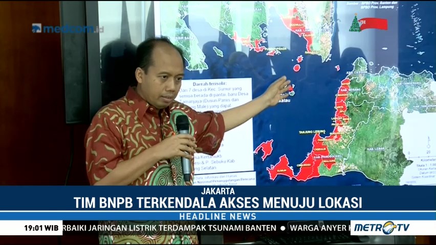 Tim BNPB Terkendala Akses Menuju Lokasi Tsunami Selat Sunda