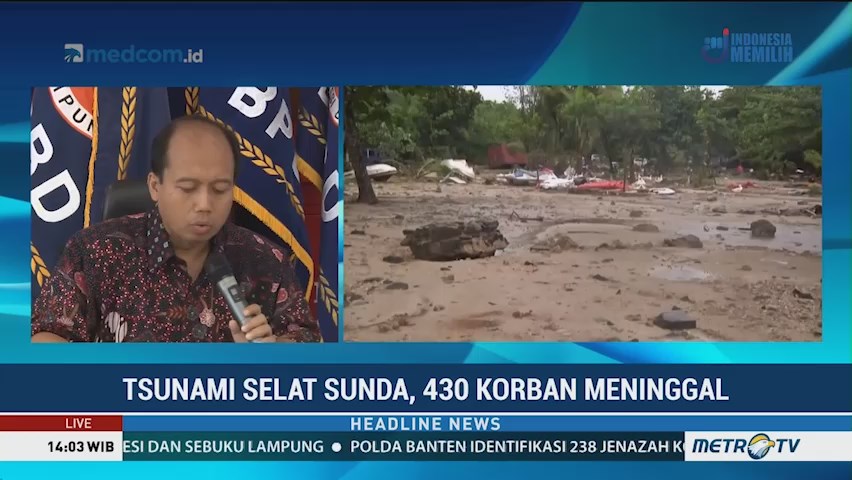 Total Korban Tewas Tsunami Selat Sunda Capai 430 Jiwa