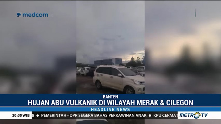 Gunung Anak Krakatau Erupsi, Merak dan Cilegon Hujan Abu Vulkanik