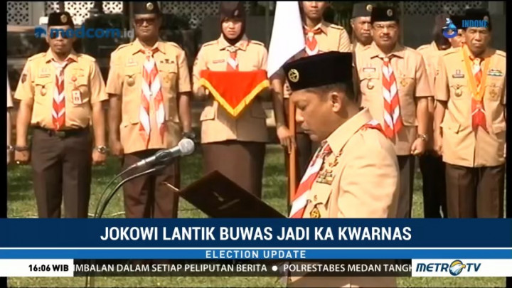 Jokowi Lantik Buwas Jadi Ketua Kwarnas Pramuka