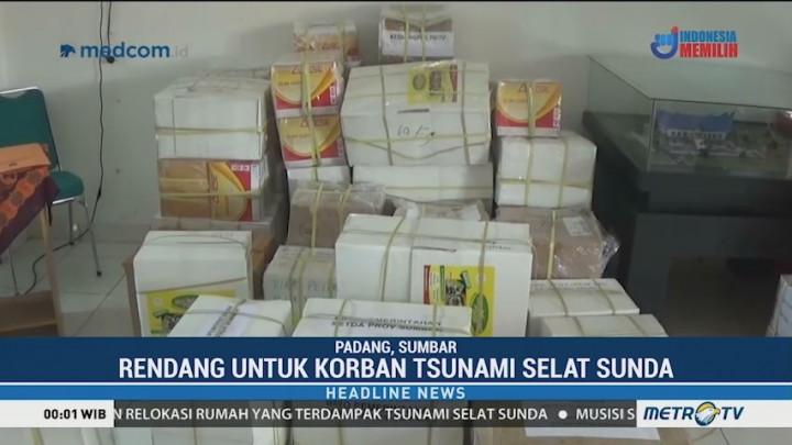 Pemprov Sumbar Kirim 1,2 Ton Rendang untuk Korban Tsunami Selat Sunda