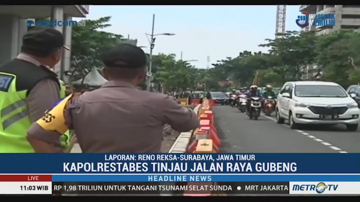 Arus Lalin di Jalan Raya Gubeng Padat