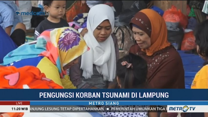 Jumlah Pengungsi Tsunami di Lapangan Tenis Indoor Kalianda Meningkat
