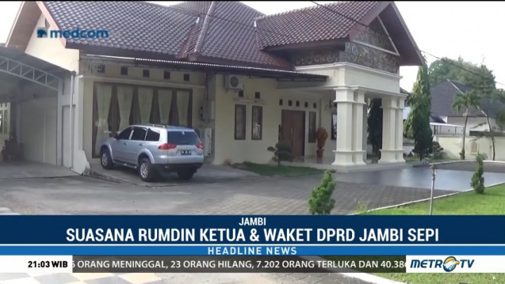Jadi Tersangka, Rumah Ketua dan Wakil Ketua DPRD Jambi Sepi
