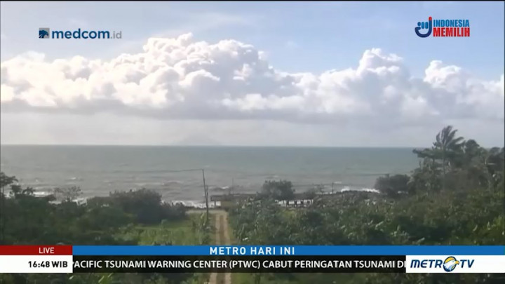 Tinggi Gunung Anak Krakatau Berkurang