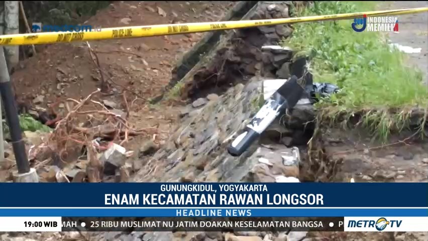 Enam Kecamatan di Gunungkidul Rawan Longsor