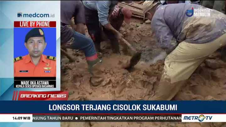 Tim Evakuasi Longsor Cisolok Buka Jalur untuk Eskavator