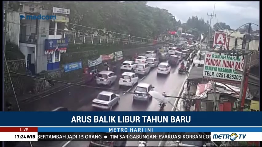 Arus Kendaraan di Jalur Puncak Arah Jakarta Tersendat