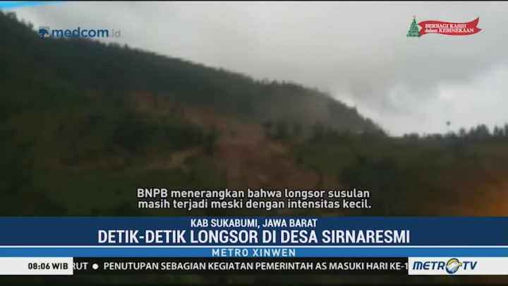Detik-Detik Longsor di Sukabumi