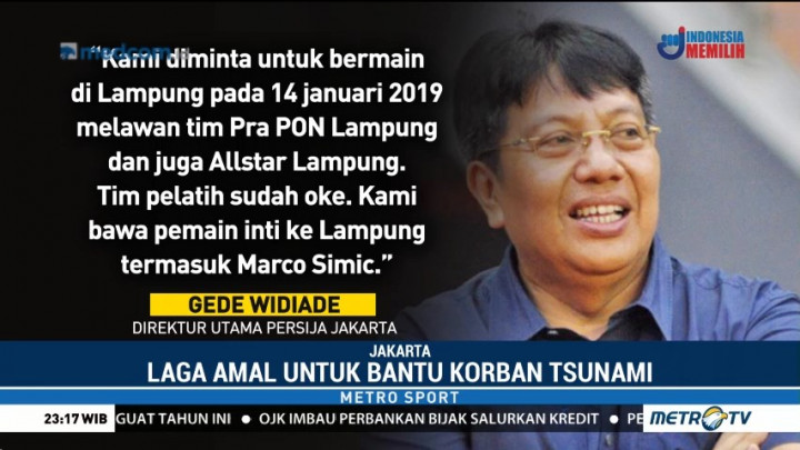 Persija akan Gelar Laga Amal untuk Korban Tsunami Selat Sunda