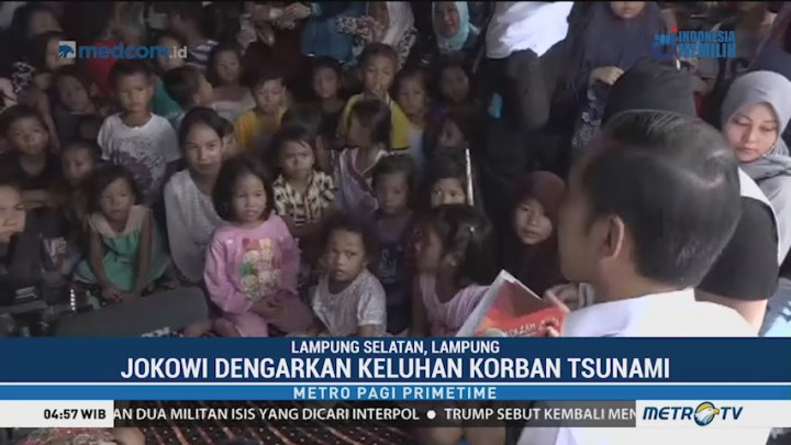 Jokowi Dengarkan Keluhan Pengungsi Tsunami Selat Sunda