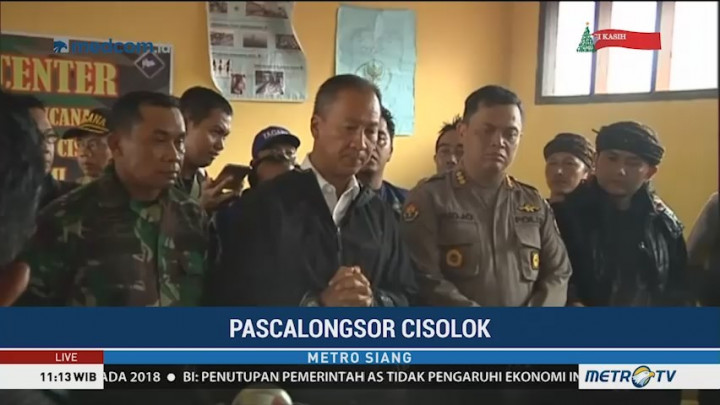 Mensos Kunjungi Korban Longsor Sukabumi