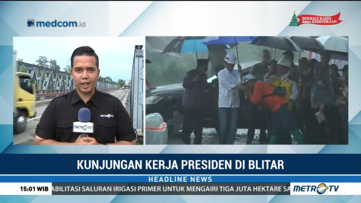 Presiden Jokowi Tinjau Proyek Pengendali Banjir di Blitar