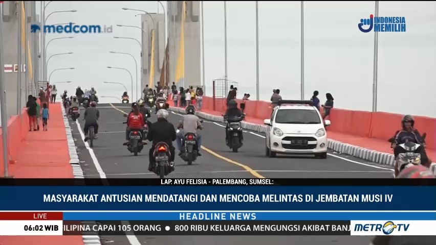 Jembatan Musi IV Palembang Diuji Coba