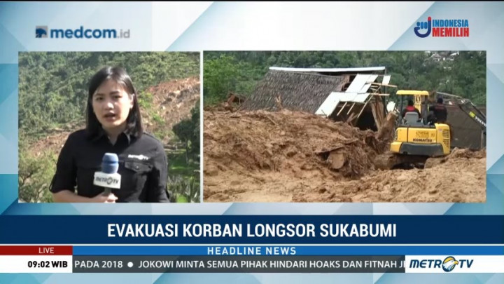 Alat Berat Ditambah untuk Cari 15 Korban Longsor Sukabumi