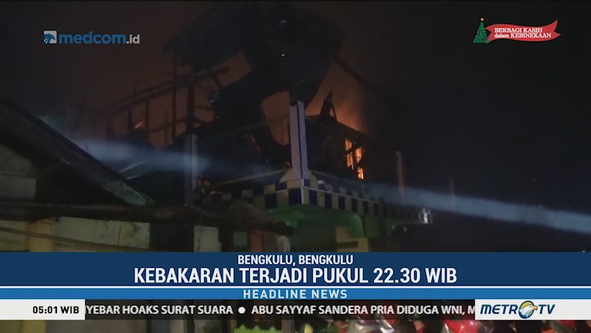 Tiga Rumah di Kota Bengkulu Hangus Tebakar