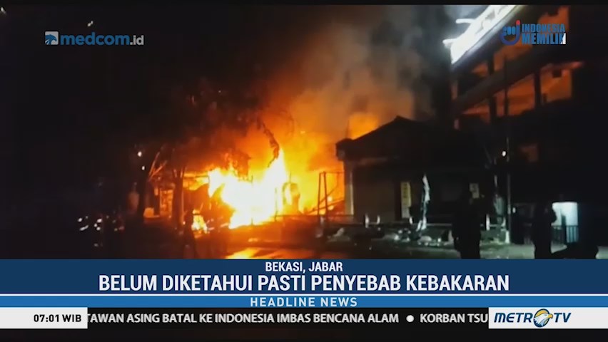 Diduga Korsleting, Empat Ruko di Bekasi Ludes Terbakar