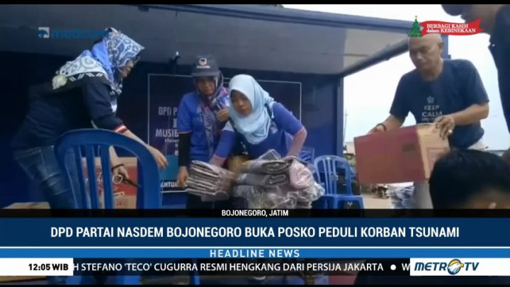 DPD NasDem Bojonegoro Buka Posko Peduli Korban Tsunami Selat Sunda