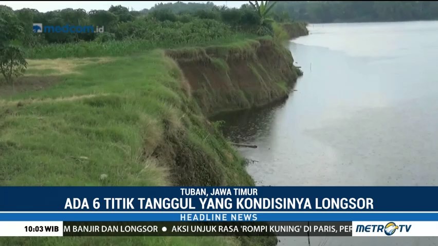 Tanggul Bengawan Solo di Tuban Kritis