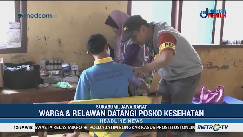 Korban Longsor Cisolok Datangi Posko Kesehatan