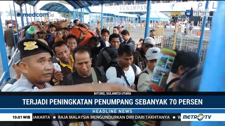 Pelabuhan Bitung Dipadati Pemudik Arus Balik