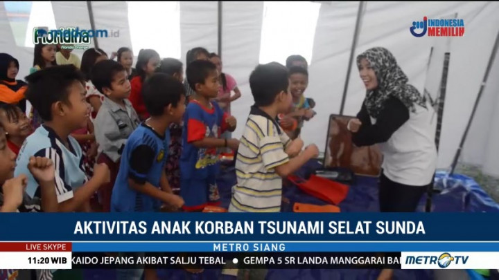 Hari Pertama Sekolah Anak Korban Tsunami Selat Sunda