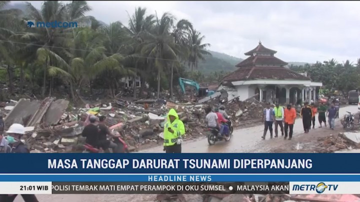 Masa Tanggap Darurat Tsunami di Lampung Selatan Diperpanjang