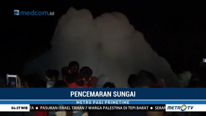 Busa Setinggi 5 Meter Tutupi Aliran Sungai di Jombang