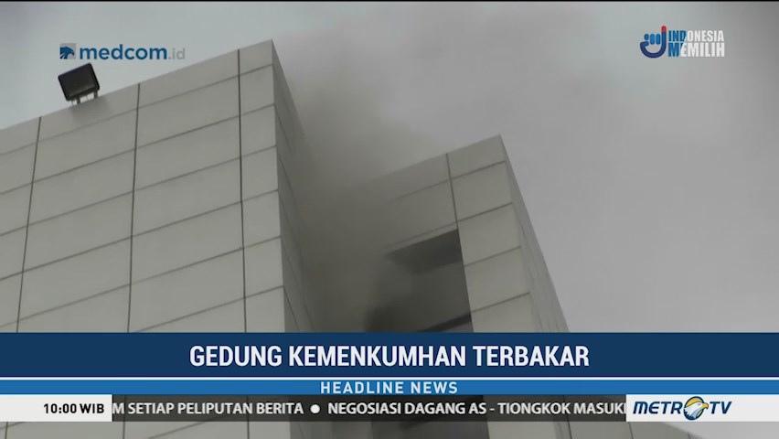 Gedung Sekretariat Jenderal Kemenkumham Terbakar
