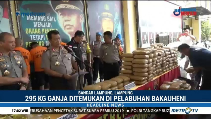 Polda Lampung Gagalkan Penyelundupan 60 Kg Sabu & 295 Kg Ganja