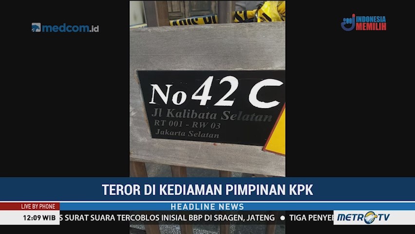 Rumah Ketua dan Wakil Ketua KPK Diteror Bom