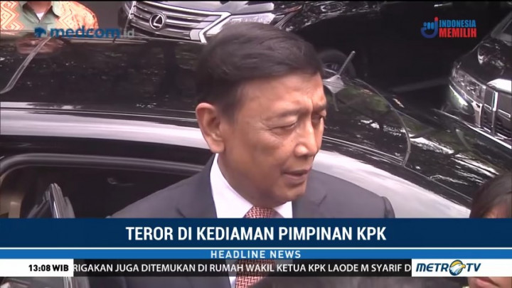 Rumah Pimpinan KPK Diteror, Wiranto: Tangkap Pelakunya