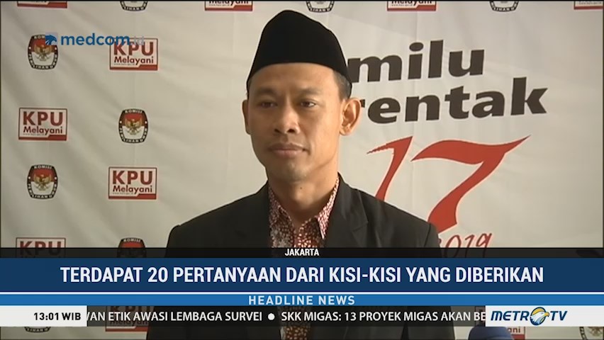 KPU Telah Serahkan Kisi-kisi Debat Capres ke Paslon