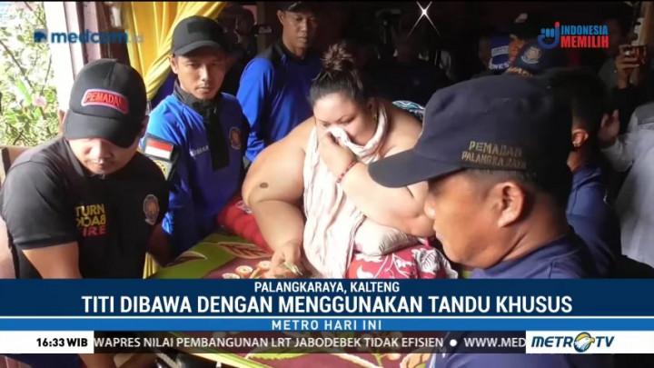 Wanita Berbobot 350 Kg asal Palangka Raya Dievakuasi ke RS